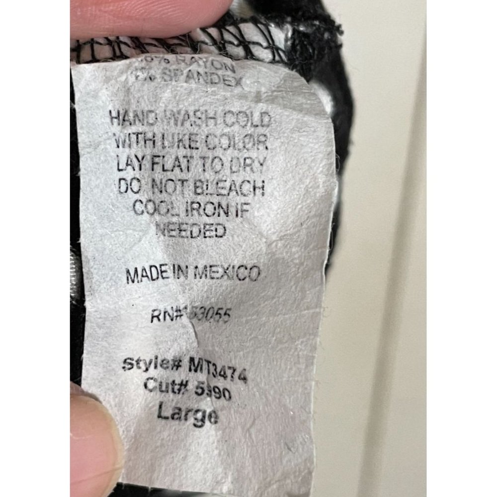 Hippie Chic Short Sleeve Tie Front Flutter Sleeve Black White Stripe Shirt Large - Picture 5 of 5